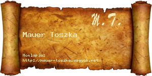 Mauer Toszka névjegykártya